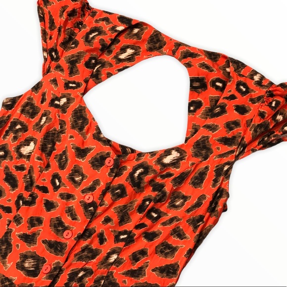 π€HOST PICKπ€ Topshop Leopard Button Front Dress - Picture 3 of 7